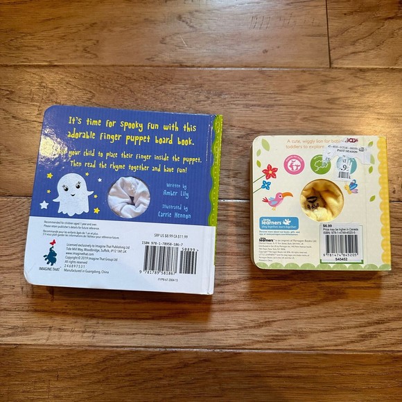 TWO Finger Puppet Books Five Little Ghosts by Lily & Daddy & Me Lion Board Books - Picture 2 of 5